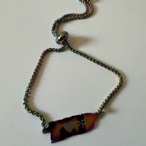 Puerto Rico island map bracelet